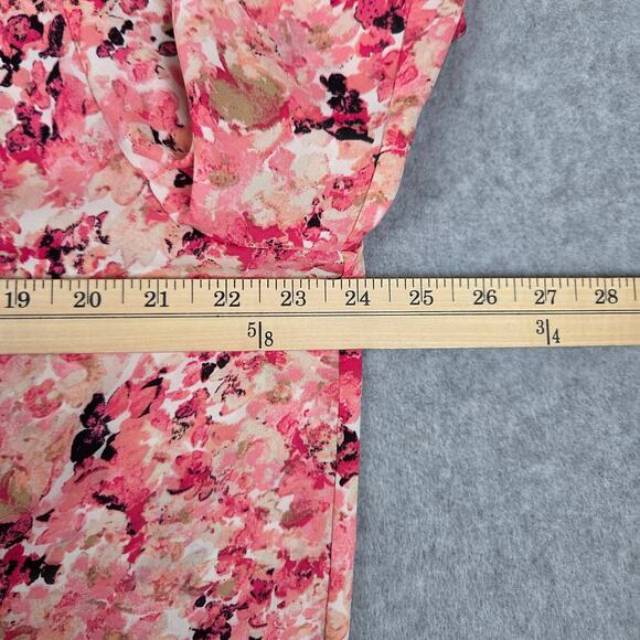 The Limited XL Pink Floral Popover Long Sleeve Blouse - Picture 8 of 10